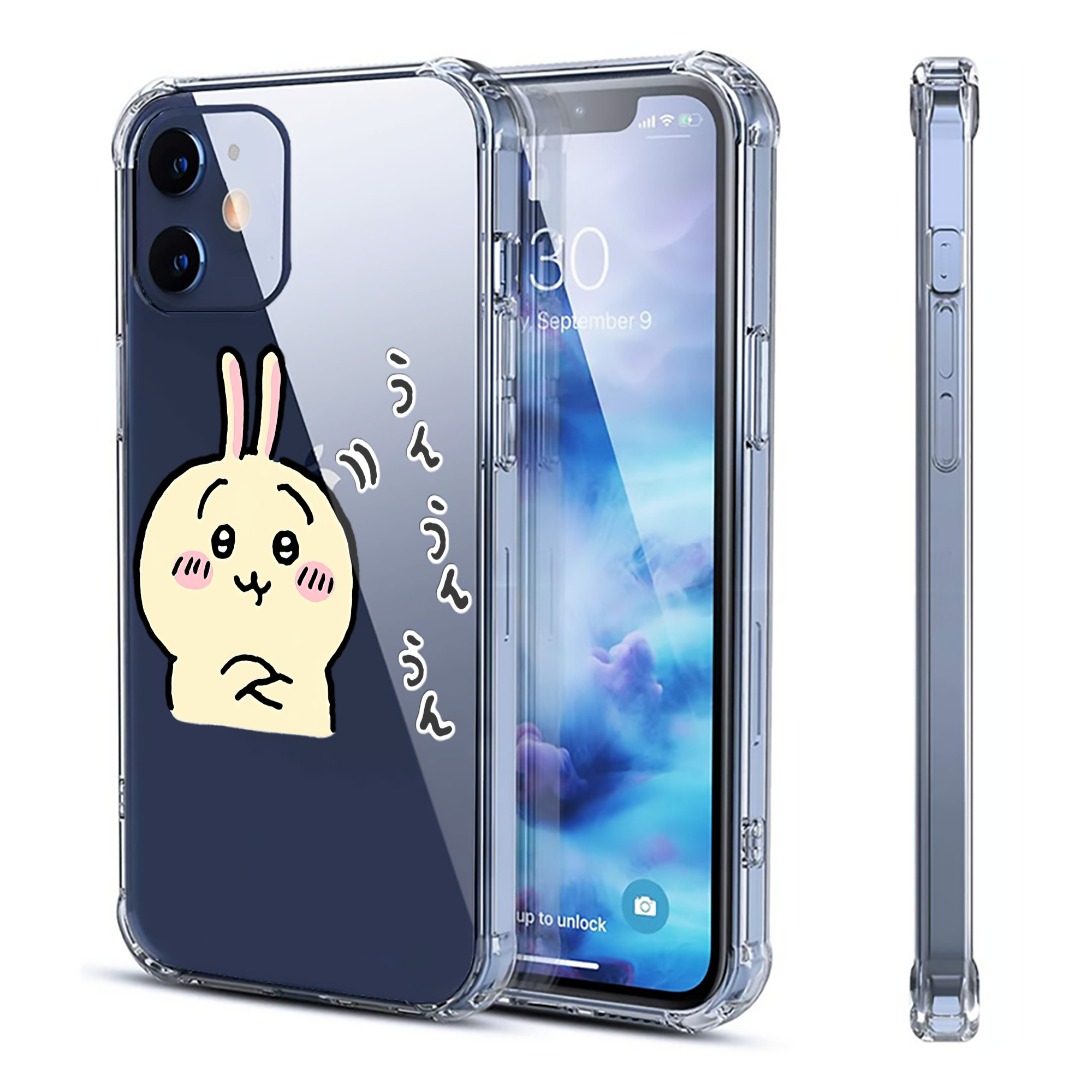 （画像用） ちいかわ うさぎ Chii-kawa usagi 【iPhone 12シリーズ対応】透明スマホケース（クリアソフトケース）
